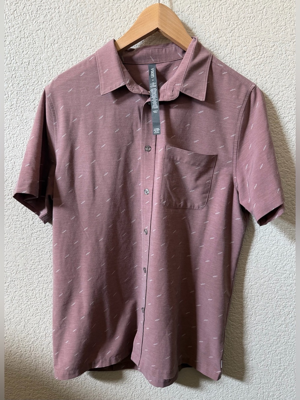 Vuori Mens M Short Sleeve Bridge Button Down Light Terracotta Dagger #V184